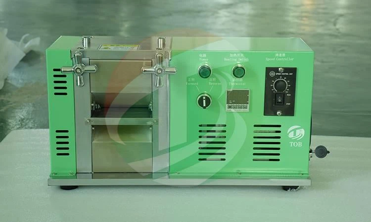 Máquina de prensa de rolo de calor com eletrodo de bateria